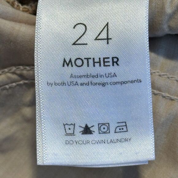 Mother The Tomcat Straight Leg Jeans Women’s 24 Lark Tan Khaki High Rise Button - Picture 7 of 15